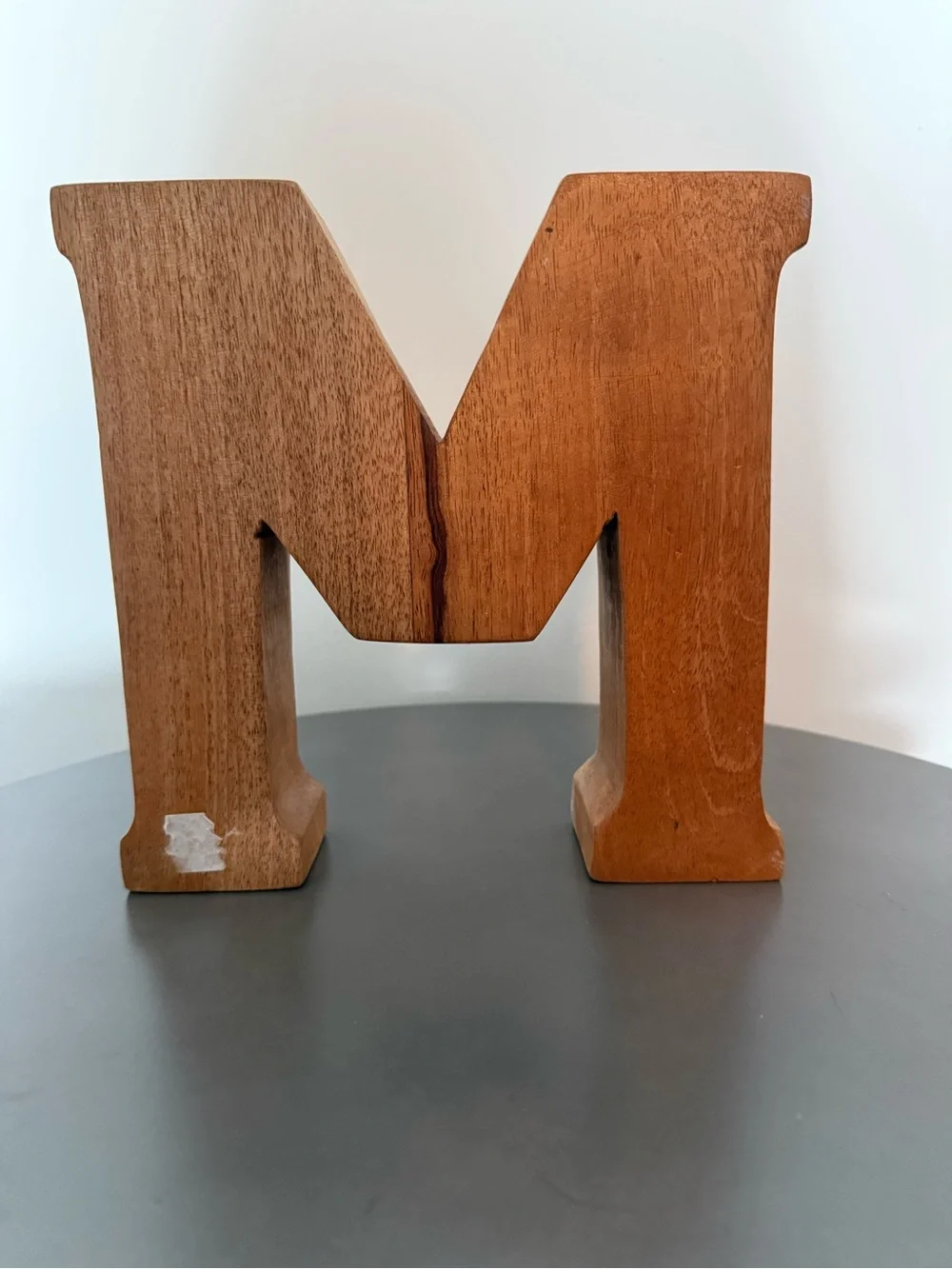 Rustic Wood Letter M 8 in x 8 in - Distressed White and Brown Home Art
